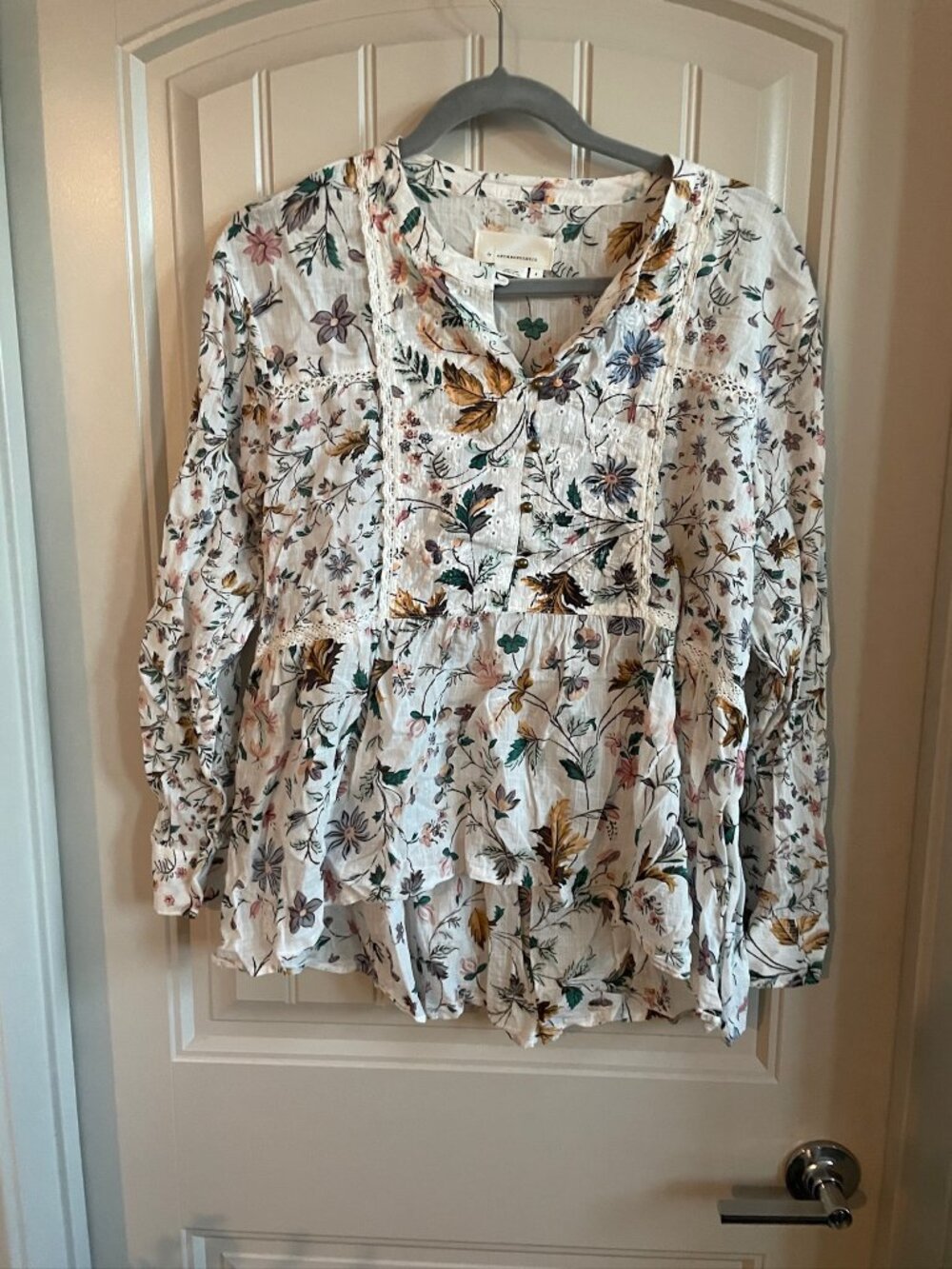 Anthropologie Floral Blouse Size Small